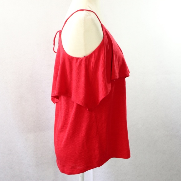 NEW HARLOWE & GRAHAM RED Ruffled Cami Top Sz M - Picture 7 of 8